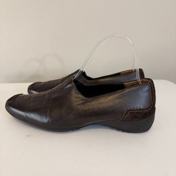 Paul Green Munchen Loafers Slip On Square Shoes Brown 4 UK Handcrafted Stitch main image 10
